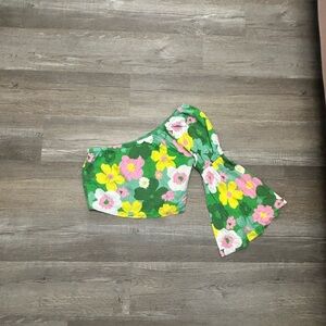 Floral Off-Shoulder Top - Green, Pink, Yellow